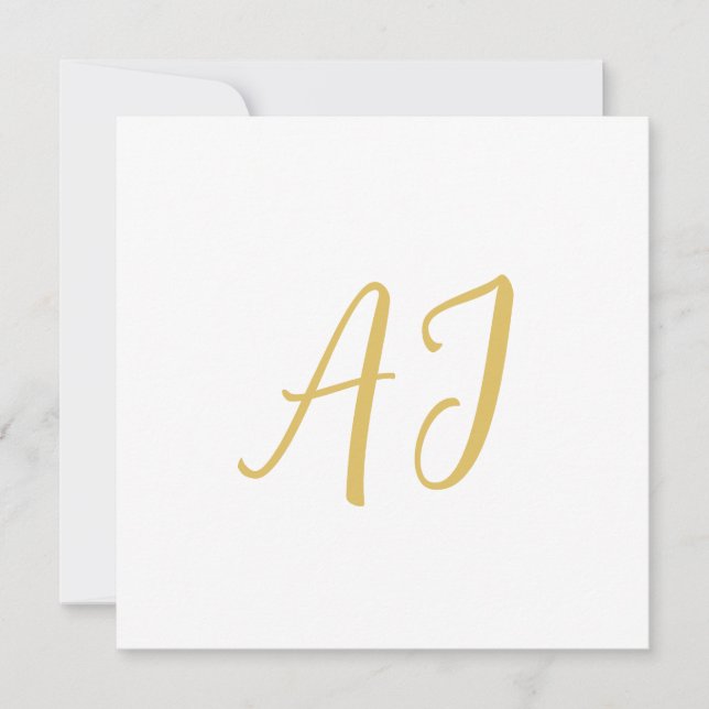 Goldfarbene Monogramm Professionelle Klassische In (Vorderseite)