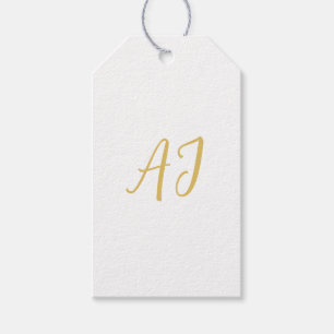 Goldfarbene Monogramm Professionelle Klassische In Geschenkanhänger