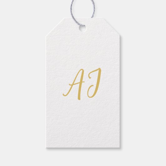 Goldfarbene Monogramm Professionelle Klassische In Geschenkanhänger (Vorderseite)