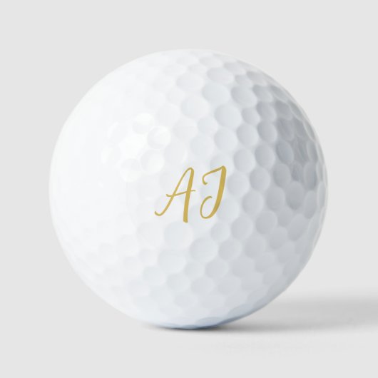 Goldfarbene Monogramm Professionelle Klassische In Golfball (Vorderseite)