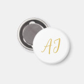 Goldfarbene Monogramm Professionelle Klassische In Magnet (Vorderseite/Rückseite)