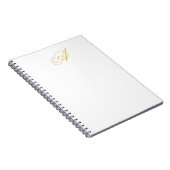 Goldfarbene Monogramm Professionelle Klassische In Notizblock (Rechte Seite)
