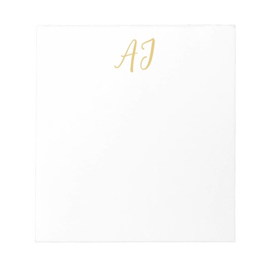 Goldfarbene Monogramm Professionelle Klassische In Notizblock (Vorderseite)