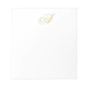 Goldfarbene Monogramm Professionelle Klassische In Notizblock