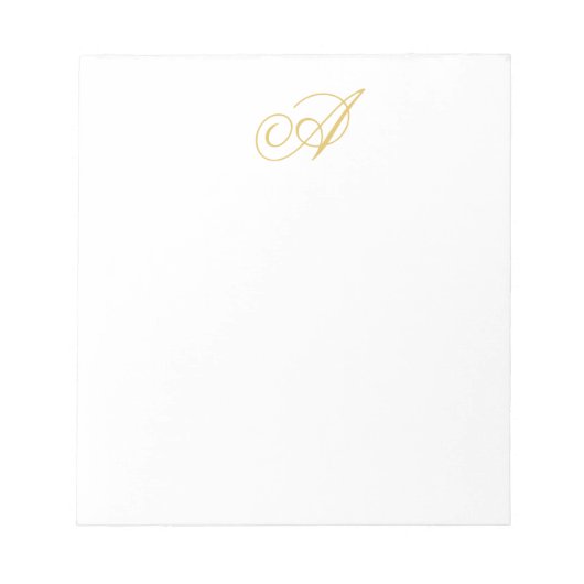 Goldfarbene Monogramm Professionelle Klassische In Notizblock (Vorderseite)