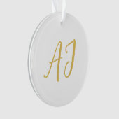 Goldfarbene Monogramm Professionelle Klassische In Ornament (Vorderseite)