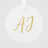 Goldfarbene Monogramm Professionelle Klassische In Ornament (Rückseite)