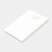 Goldfarbene Monogramm Professionelle Klassische In Post-it Klebezettel (angewinkelt)