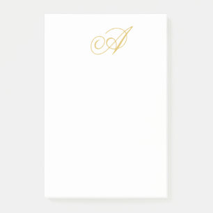 Goldfarbene Monogramm Professionelle Klassische In Post-it Klebezettel