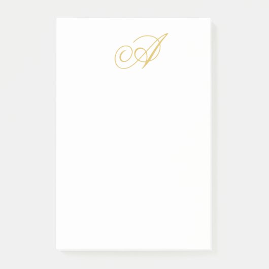 Goldfarbene Monogramm Professionelle Klassische In Post-it Klebezettel (Vorderseite)
