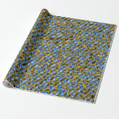 Goldfarbene Muster Geschenkpapier (Ungerollt)