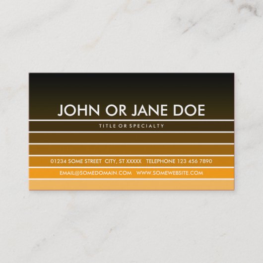 goldfarbene Orangenschau Visitenkarte (Vorderseite)