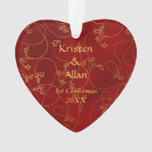 Goldfarbene Rotweinfoto Ornament (Rückseite)