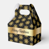 Goldfarbene Schneeflocken-Muster - Gefälligkeitsbo Geschenkschachtel (Vorderseite)