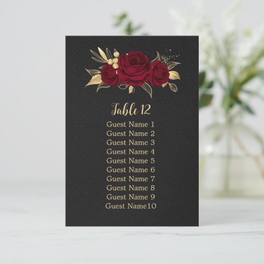 goldfarbene schwarze Sitzkarte Einladung (Stehend Vorderseite)