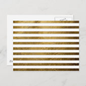 goldfarbene Streifen Postkarte (Vorne/Hinten)