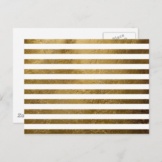goldfarbene Streifen Postkarte (Vorne/Hinten)