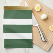 goldfarbene und weiße Streifen Geschirrtuch (Viertel Falte)