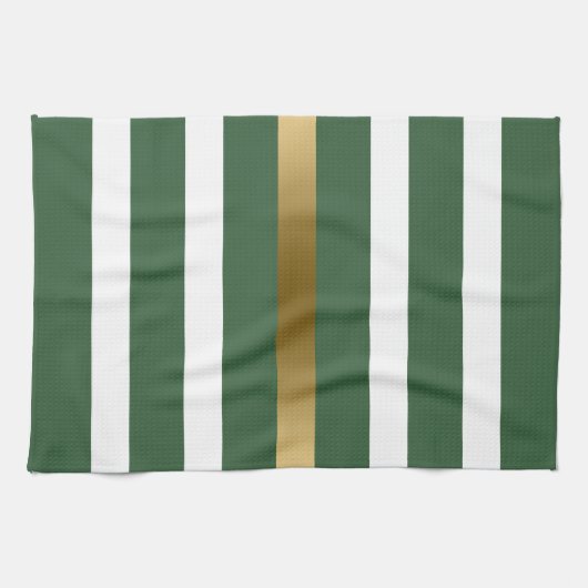 goldfarbene und weiße Streifen Geschirrtuch (Horizontal)