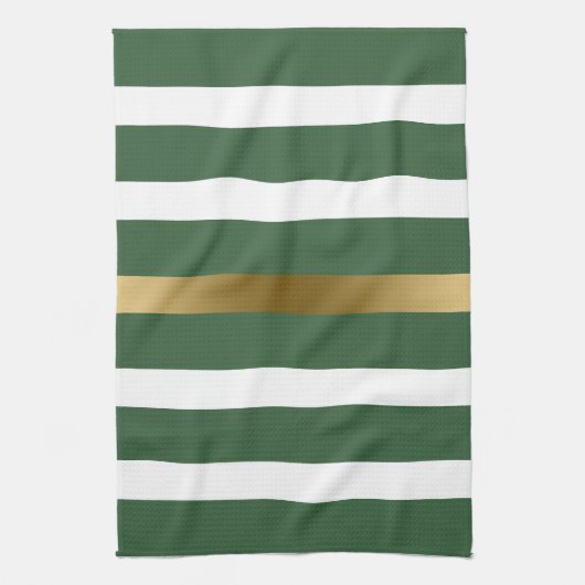 goldfarbene und weiße Streifen Geschirrtuch (Vertikal)