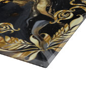 Goldfarbene Verzierte Rahmen-Marmor Dunkelblaue Ti Schneidebrett (Ecke)