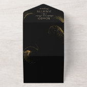 goldfarbene Weihnachtsbaumhochzeit All In One Einladung (Außenbereich)