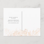 goldfarbener, blumengeschmückter Save the Date Pos Postkarte (Rückseite)