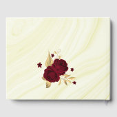 goldfarbener, bordeauxfarbener Marmor Gästebuch (Rückseite)