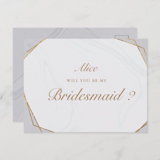 goldfarbener geometrischer Marmor, überragend Einl Postkarte (Vorne/Hinten)