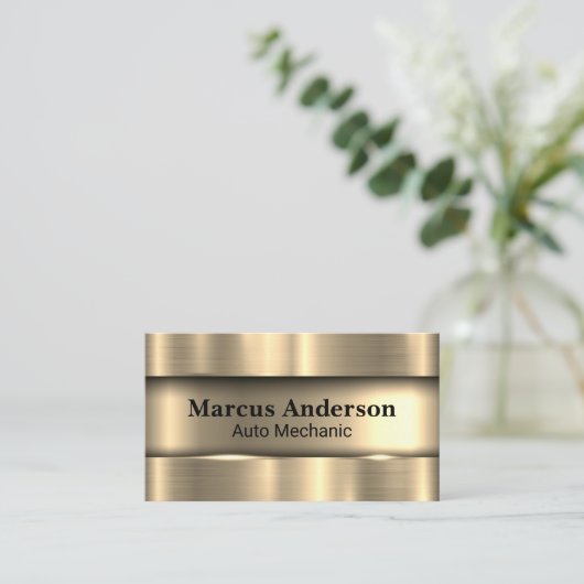 goldfarbener Hintergrund Visitenkarte (Stehend Vorderseite)