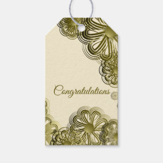 Goldfarbener Hochzeitsgeschenk Geschenkanhänger