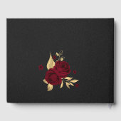 goldfarbener Kranz aus Bordeaux Gästebuch (Rückseite)