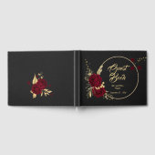 goldfarbener Kranz aus Bordeaux Gästebuch (Voll)