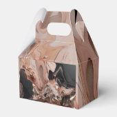 goldfarbener Marmor mit schick Schwarz und Rose Geschenkschachtel (Rückseite)