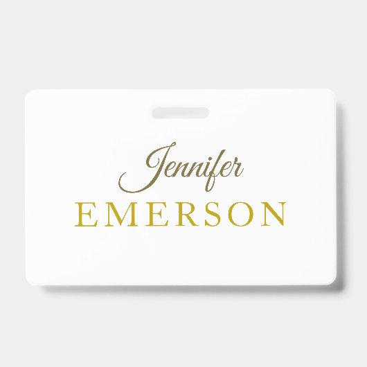 Goldfarbener Name professionell minimalist modern Ausweis (Vorderseite)