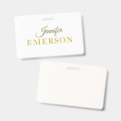 Goldfarbener Name professionell minimalist modern Ausweis (Vorder- & Rückseite)