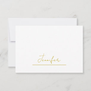 Goldfarbener Name professionell minimalist modern  Dankeskarte