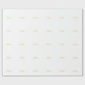 Goldfarbener Name professionell minimalist modern Geschenkpapier (Flach)