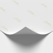 Goldfarbener Name professionell minimalist modern Geschenkpapier (Ecke)