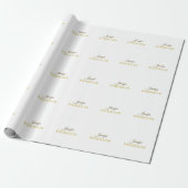 Goldfarbener Name professionell minimalist modern Geschenkpapier (Ungerollt)
