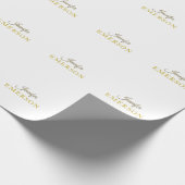 Goldfarbener Name professionell minimalist modern Geschenkpapier (Ecke)