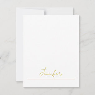 Goldfarbener Name professionell minimalist modern  Mitteilungskarte