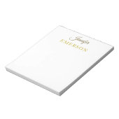 Goldfarbener Name professionell minimalist modern Notizblock (Rotiert)