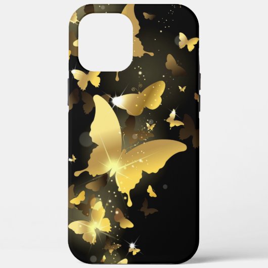 goldfarbener Schmetterling, Hintergrund, Design, F Case-Mate iPhone Hülle (Rückseite)