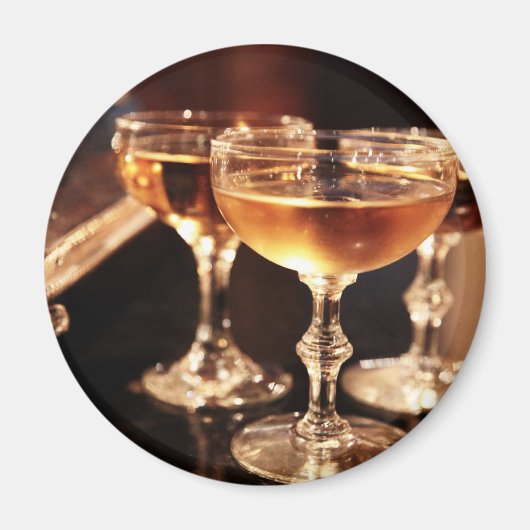 goldfarbener Sekttoast Magnet (Vorne)