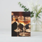 goldfarbener Sekttoast Postkarte (Stehend Vorderseite)