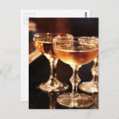 goldfarbener Sekttoast Postkarte (Vorne/Hinten)