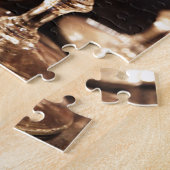 goldfarbener Sekttoast Puzzle (Seite)