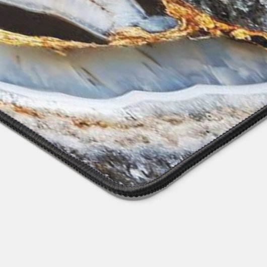 goldfarbener, weißer und schwarzer Marmor Schreibtischunterlage (Ecke)