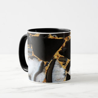 goldfarbener, weißer und schwarzer Marmor Tasse
